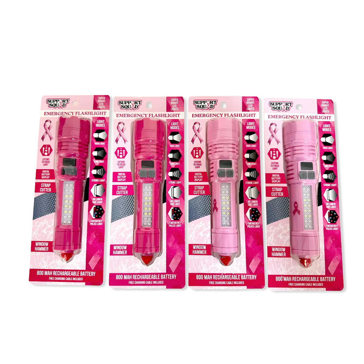 Breast Cancer Awareness Heavy Duty Flashlight Assortment