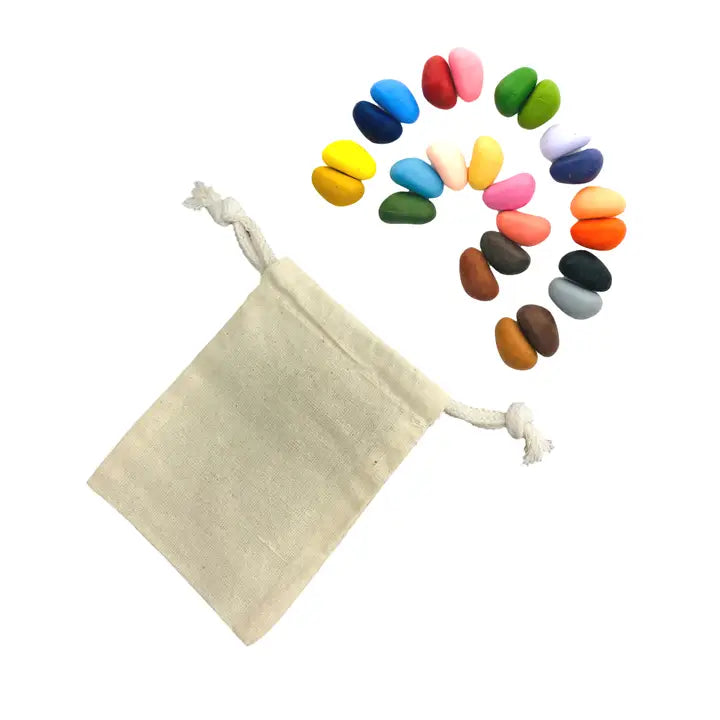 Crayon Rocks in A Muslin Bag