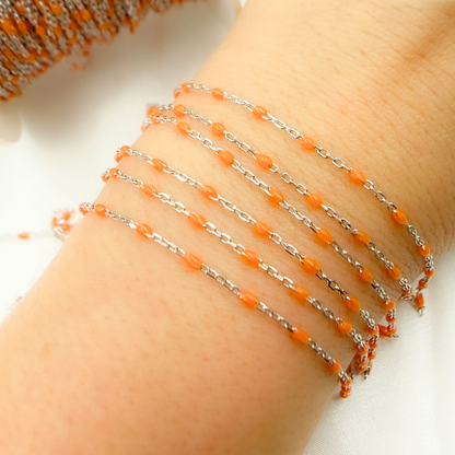 V203ENSS. Sterling Silver Enamel Chains