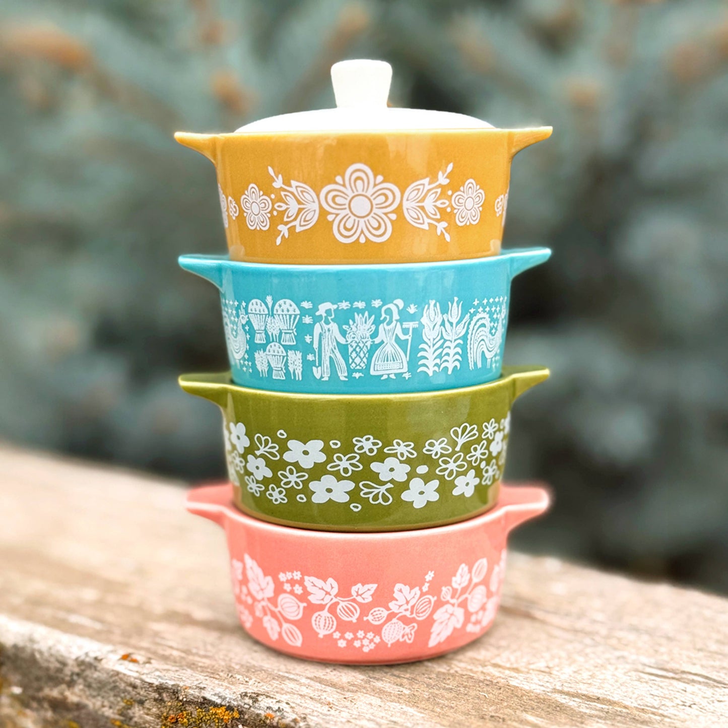 Pyrex-Inspired Butterprint Casserole Ceramic Trinket Box