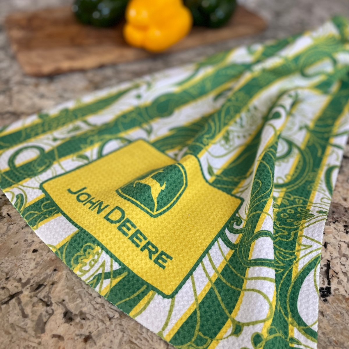 JOHN DEERE Paisley Stripes Tea Towel