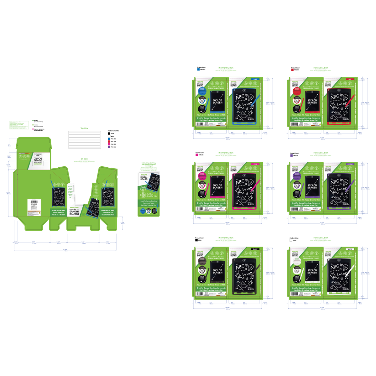 Gadget Gear LCD Drawing Board Tablet Assortment - 6/Pack