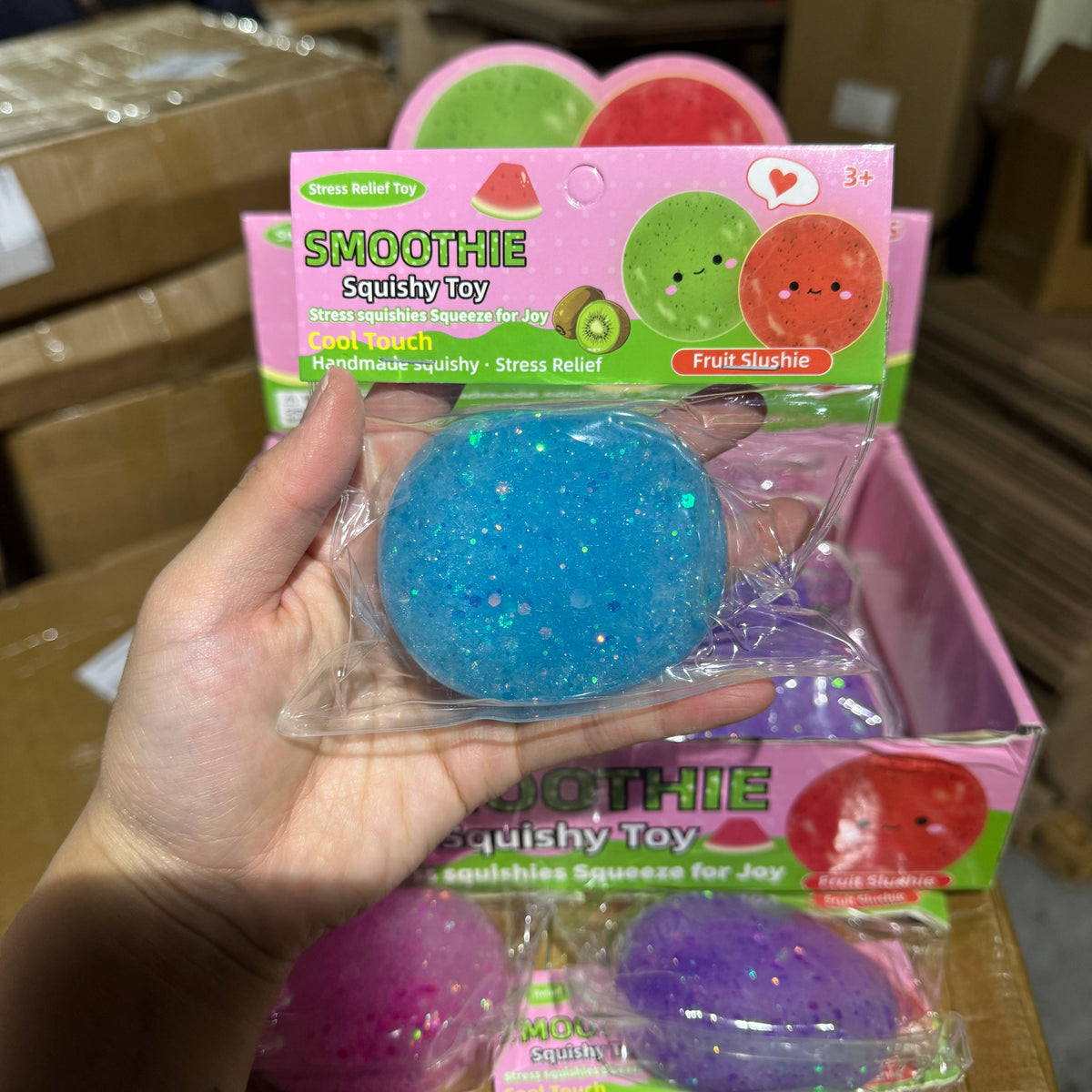 Colorful Glitter Icy Slushy Ball Squishy 12/pk | A115