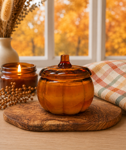 Pumpkin Glass Jar Soy Candle (15oz.)