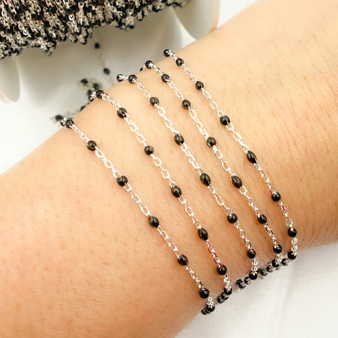 V203ENSS. Sterling Silver Enamel Chains