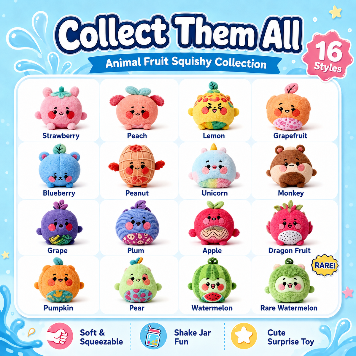 Water Reveal Magic Jar Squishy Toy - Reusable Jar