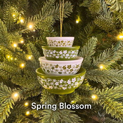 Mini Pyrex-Inspired Bowl Ornament | Retro Christmas Decor