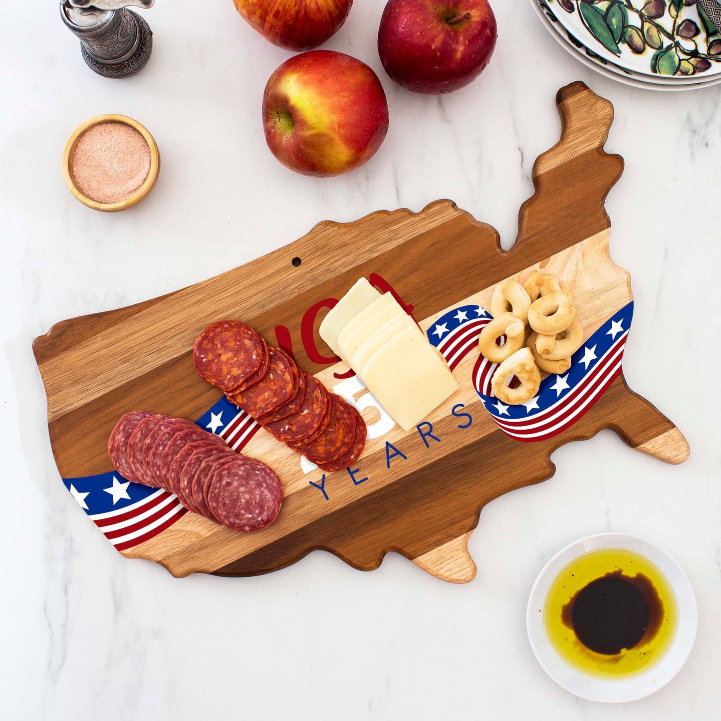 USA 250th Anniversary UV Printed USA Wood Charcuterie Board