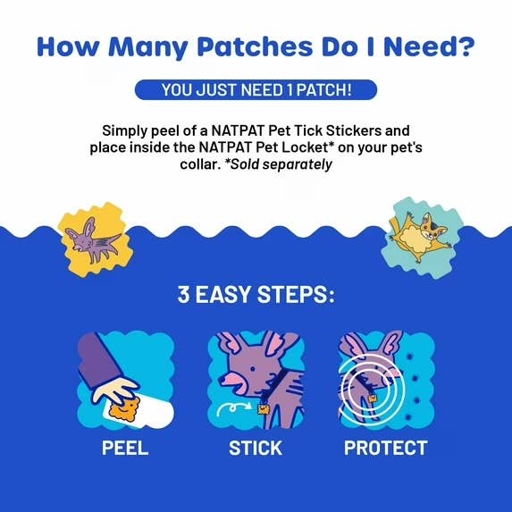 NATPAT Pet Tick Patch: Natural Insect Repellent Stickers
