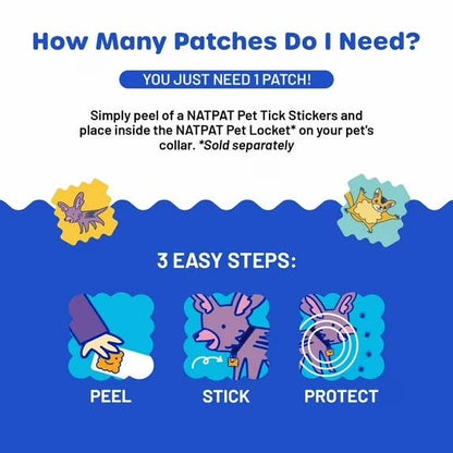 NATPAT Pet Tick Patch: Natural Insect Repellent Stickers