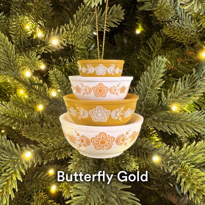 Mini Pyrex-Inspired Bowl Ornament | Retro Christmas Decor