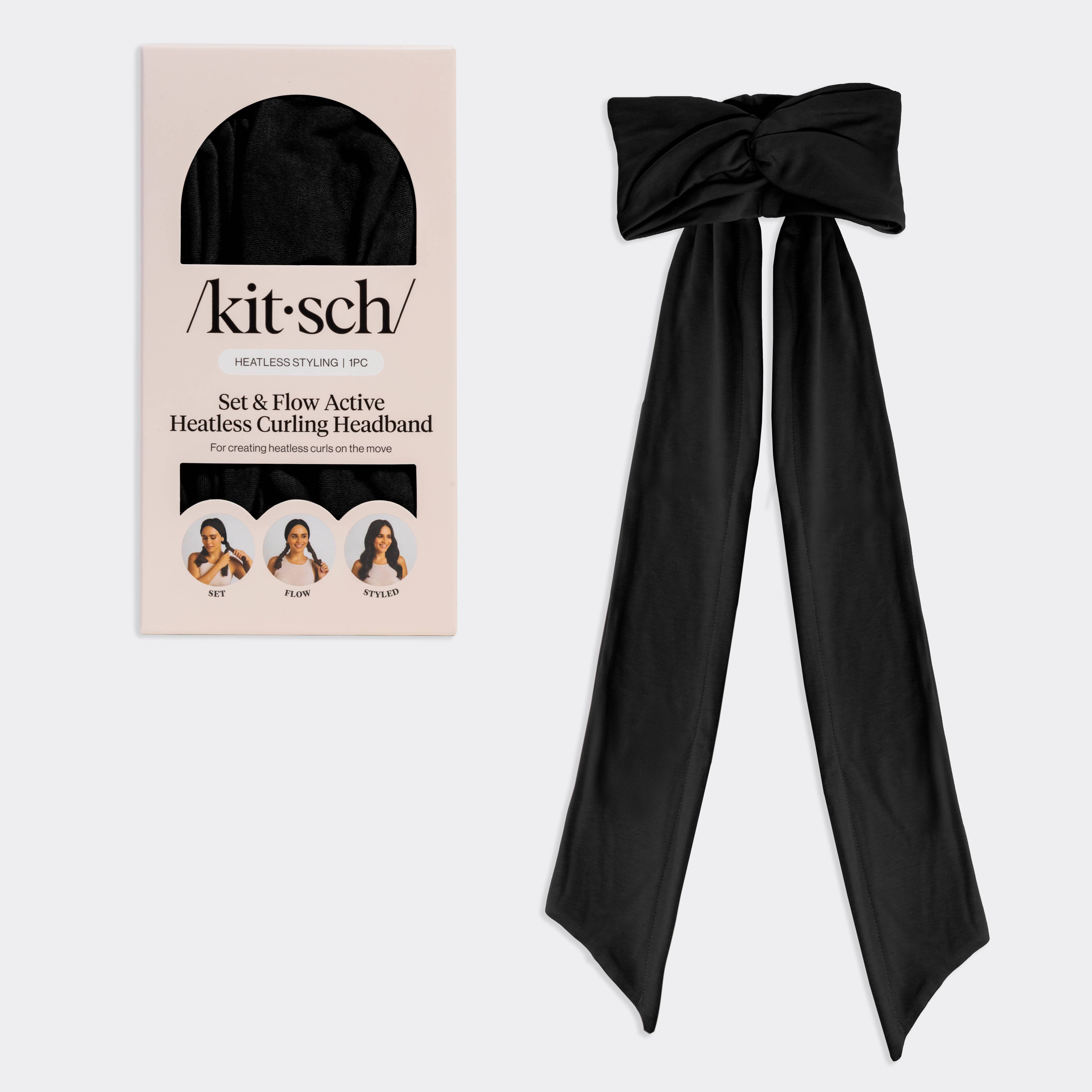 Set & Flow Heatless Curling Headband - Black – Midwest Mama Co.