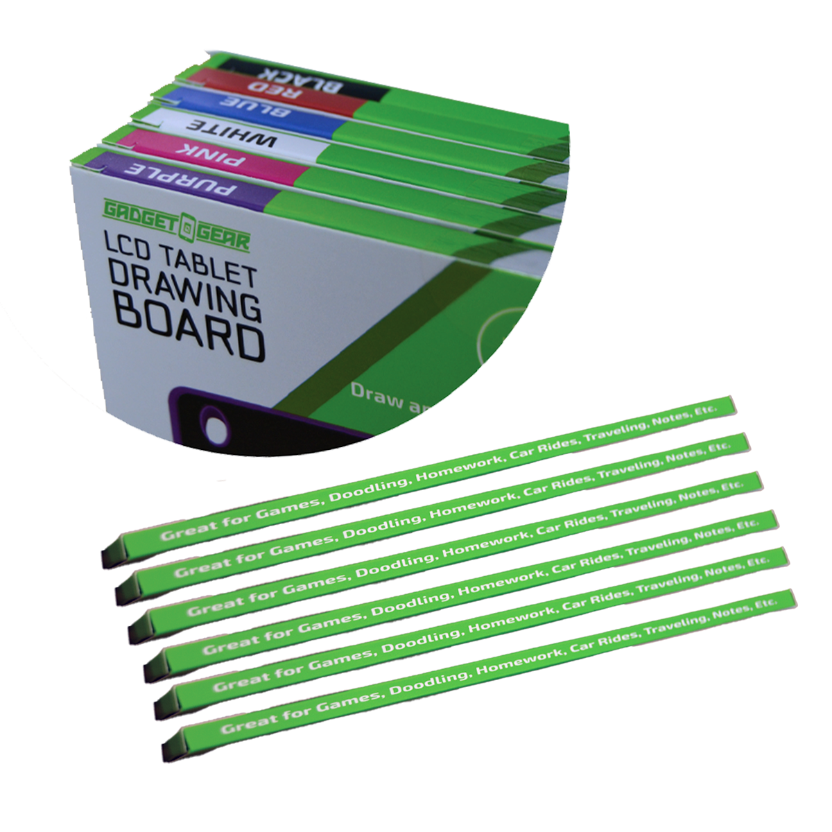 Gadget Gear LCD Drawing Board Tablet Assortment - 6/Pack