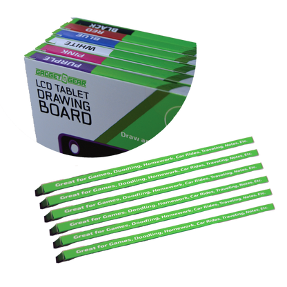 Gadget Gear LCD Drawing Board Tablet Assortment - 6/Pack