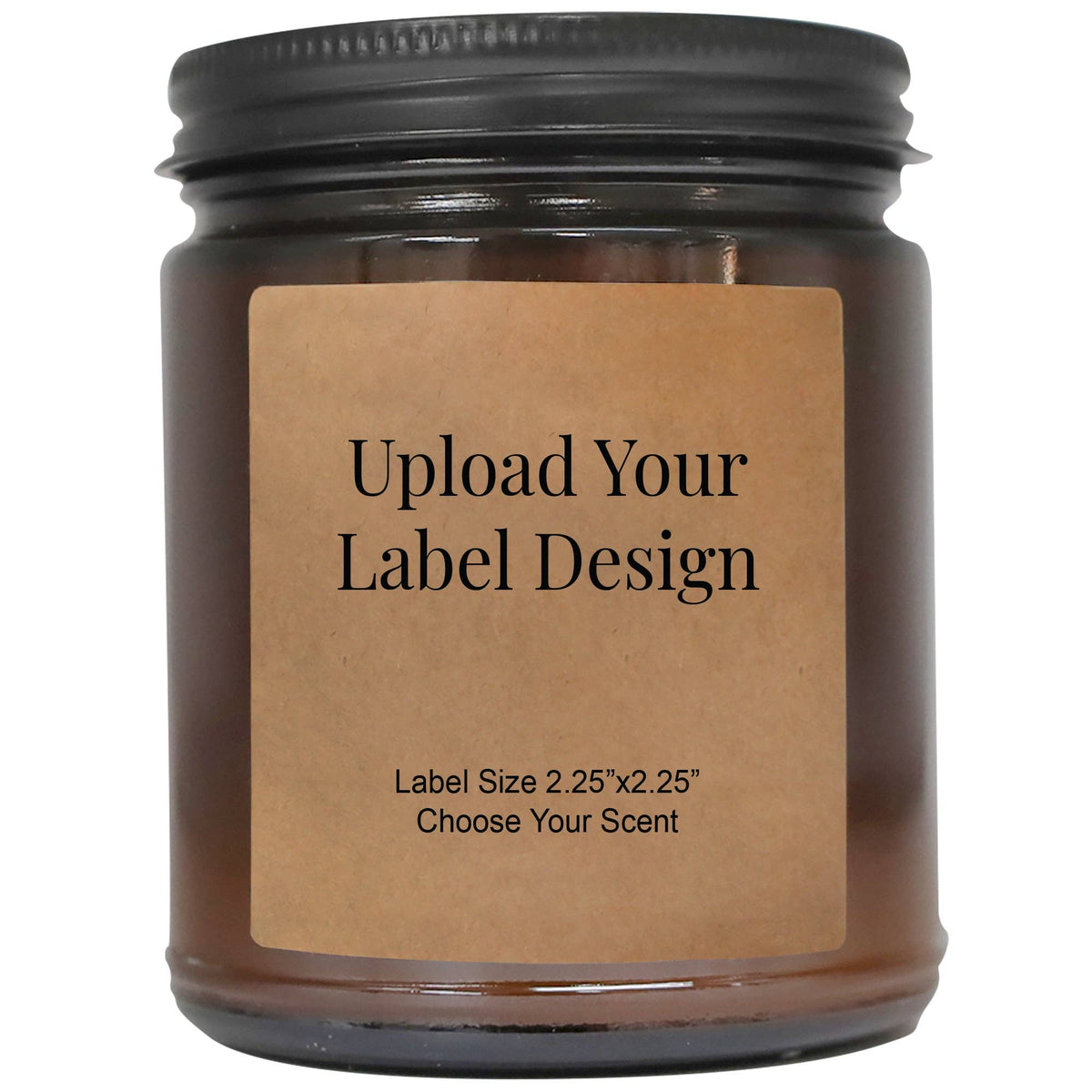 Custom Amber Jar Candles - Your Logo or Design - low 12 MOQ