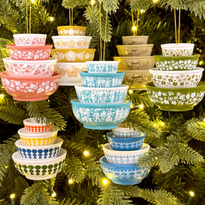 Mini Pyrex-Inspired Bowl Ornament | Retro Christmas Decor