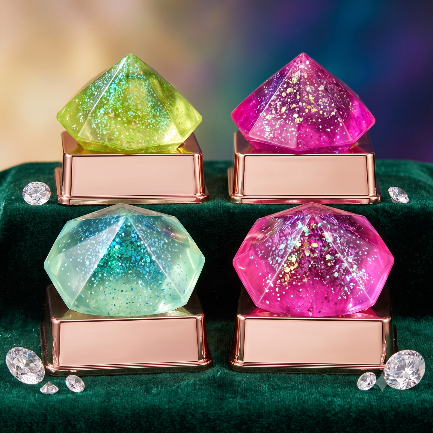 TPR Glitter Diamond Squishy Fidget Toy for Stress Relief