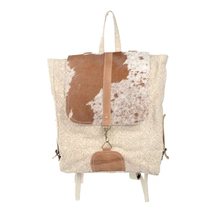 Cream Cowhide Backpack