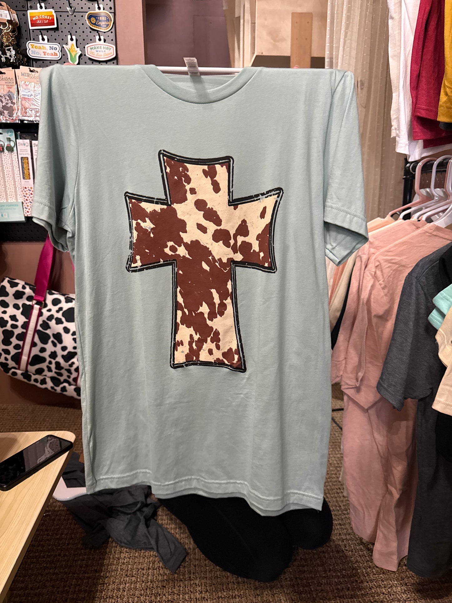 Cow print cross
