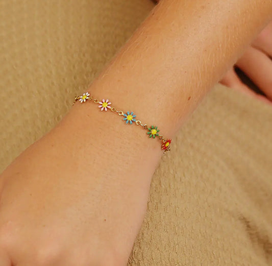 18K Gold Daisy PVD Coated-Surgical Grade Stainless Steel