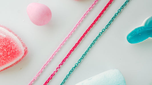 Neon Stainless Steel Chain w/Pressure Bonded Enamel