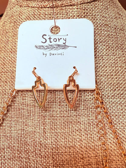 Arrowhead Beaded Necklace & Bracelet Set