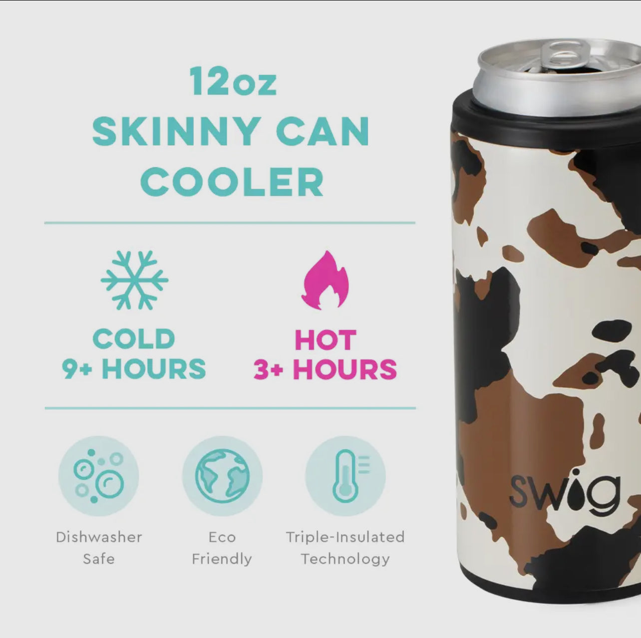 SWIG Cowhide Skinny Can Cooler