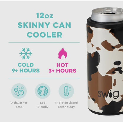 SWIG Cowhide Skinny Can Cooler