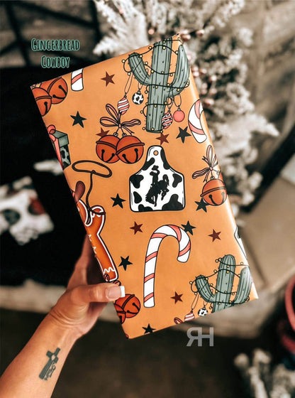 Western Christmas Wrapping Paper- Pre Order - Late September/Early October Arrival