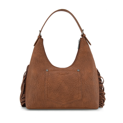 Wrangler Fringe Floral Tooled Hobo Bag
