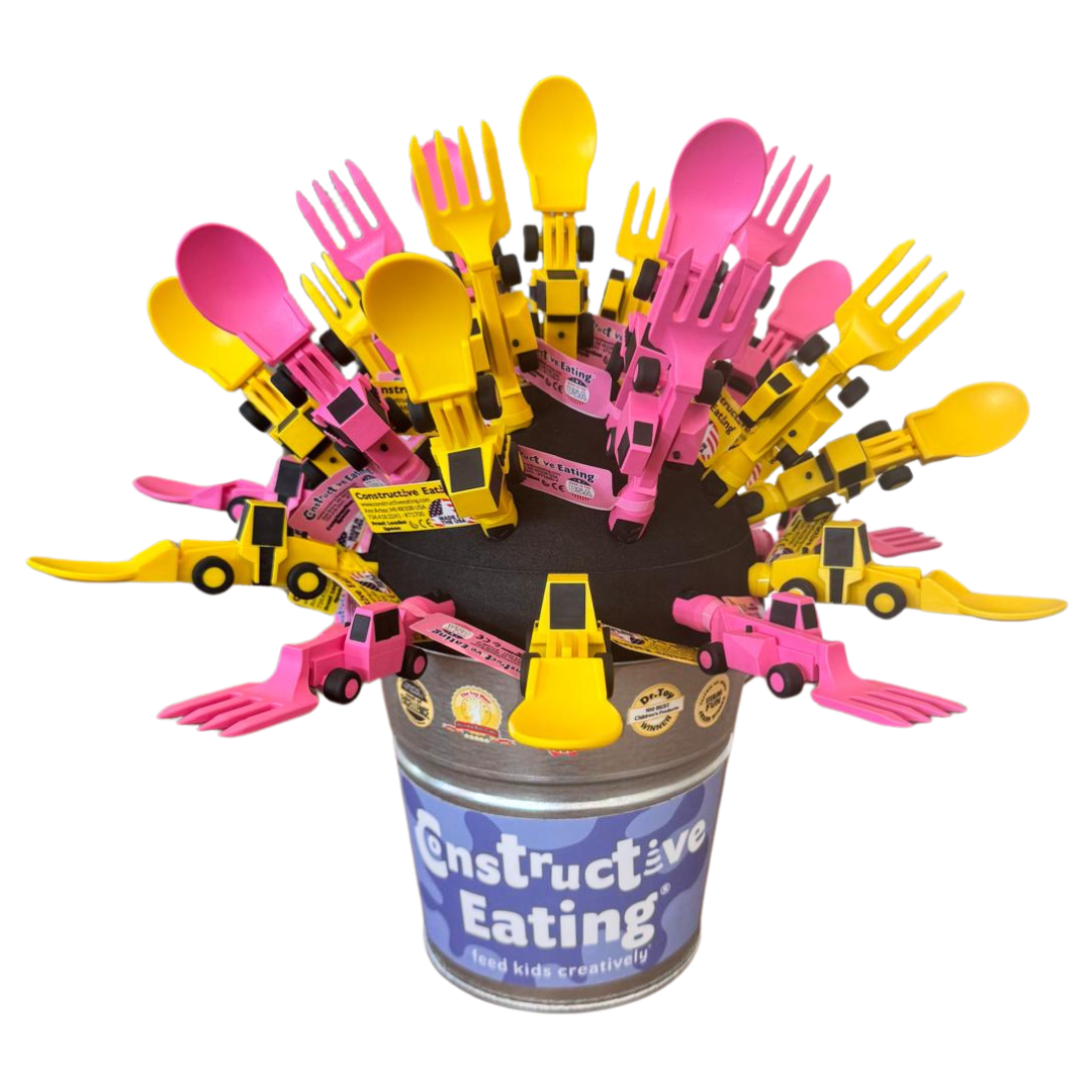 Mixed Bucket Display (Yellow + Pink Construction)