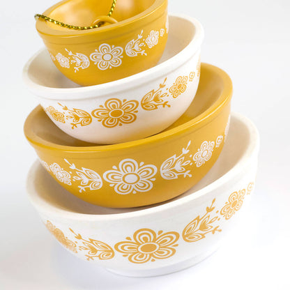 Mini Pyrex-Inspired Bowl Ornament | Retro Christmas Decor