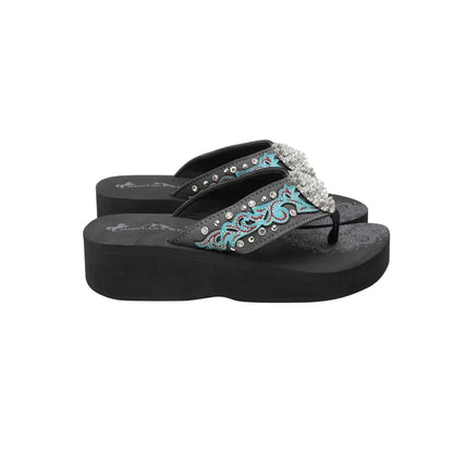 Montana West Boot Scroll Platform Flip-Flops