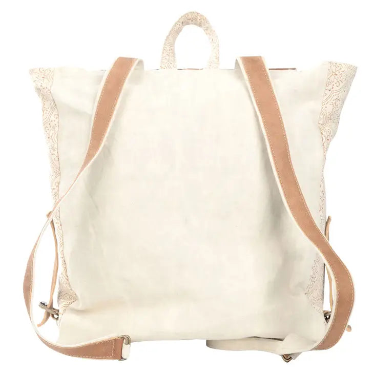 Cream Cowhide Backpack