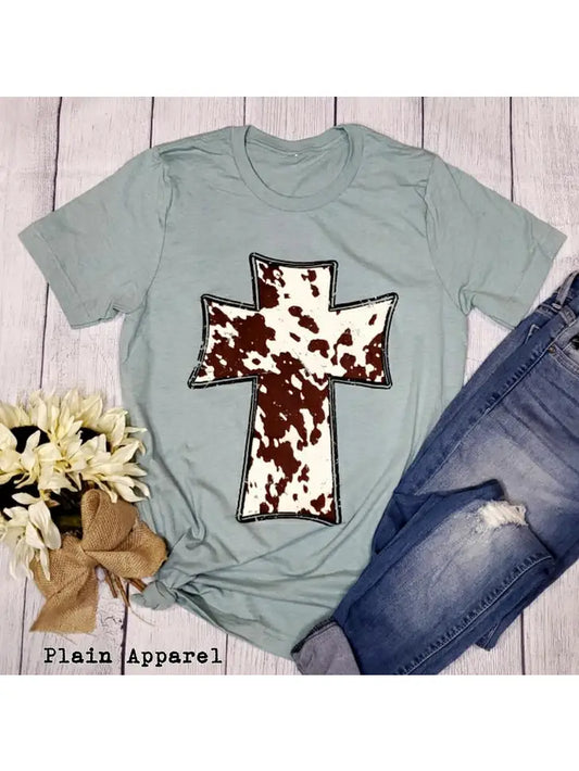 Cowhide Cross T-Shirt