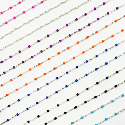 V203ENSS. Sterling Silver Enamel Chains