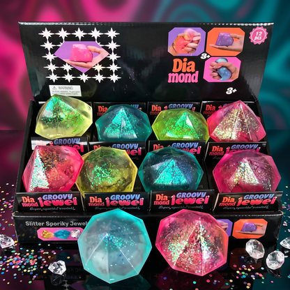 TPR Glitter Diamond Squishy Fidget Toy for Stress Relief