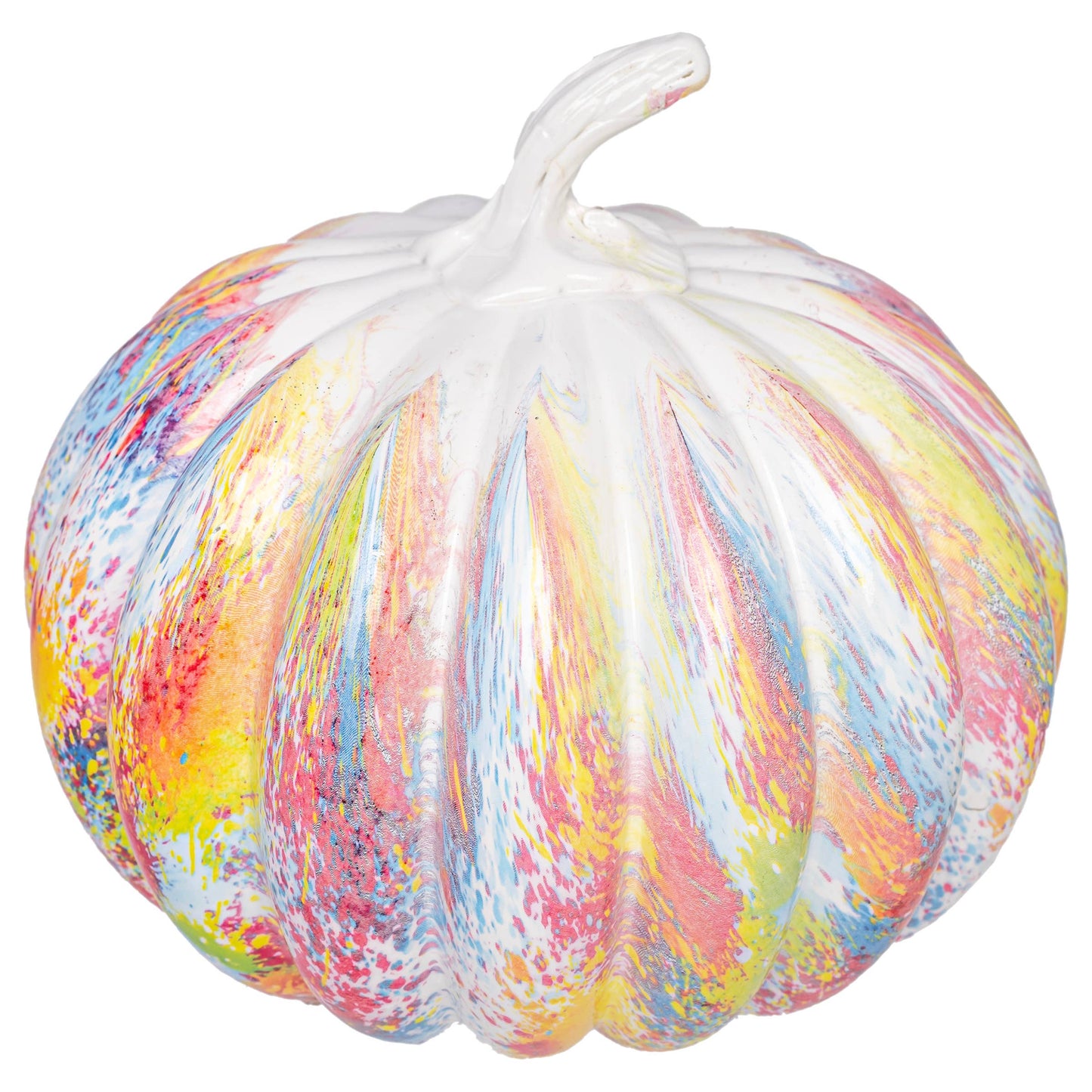 8.5" Rainbow Glass Pumpkin Fall Autumn