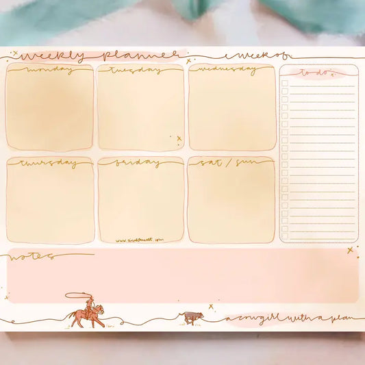52 Week Western Cowgirl Desktop Weekly Planner