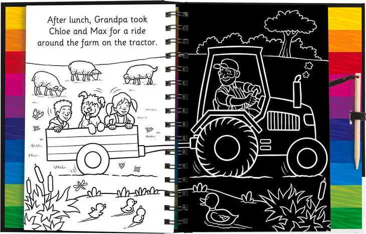 Scratch and Draw Farm Animals Book