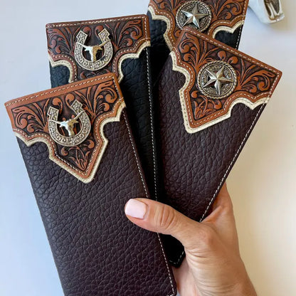 Tooled Leather Bi-Fold Wallet