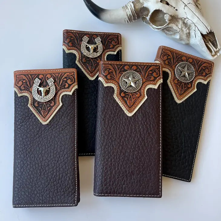 Tooled Leather Bi-Fold Wallet